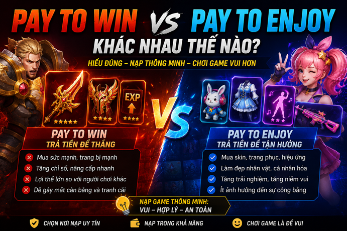 “Pay to win” và “pay to enjoy” khác nhau thế nào?